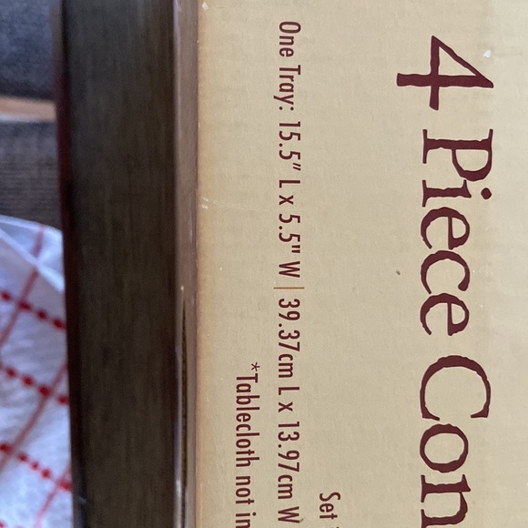 Vintage Stoneware 4 Piece Condiment Tray - Picture 11 of 12